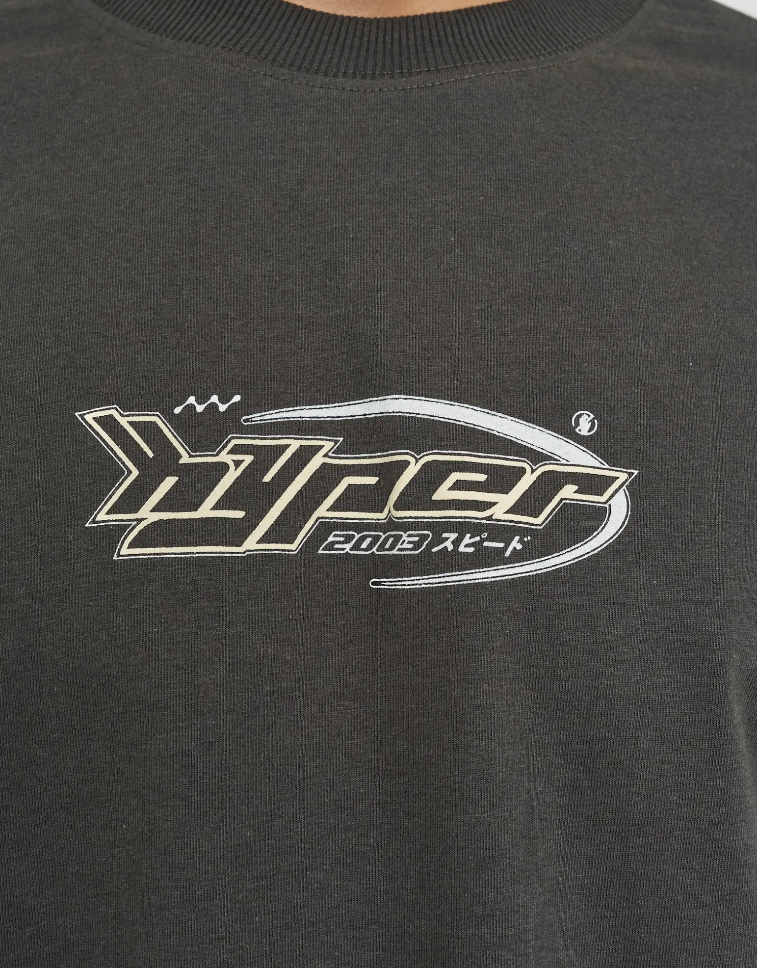 Anime Car Relaxed Fit T Shirt in Alloy Grey