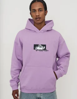Anime Racing Oversized Hoodie in Neon Lilac