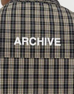 Archive Quality Check Cropped Short Sleeve Shirt in Black