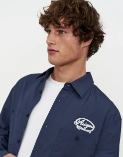 Arizona Embroidered Long Sleeve Shirt in Midnight