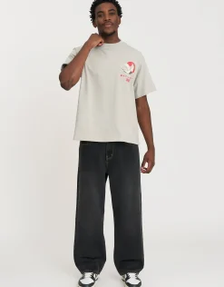 Asamizu Crane Relaxed Fit T Shirt in Moon