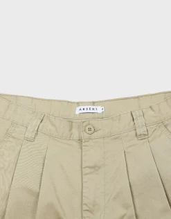 Baggy Double Pleated Pants in Khaki