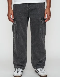 Baggy Fit Denim Cargo Jeans in Vigor Blue