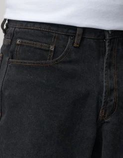 Baggy Fit Jorts in Acid Black