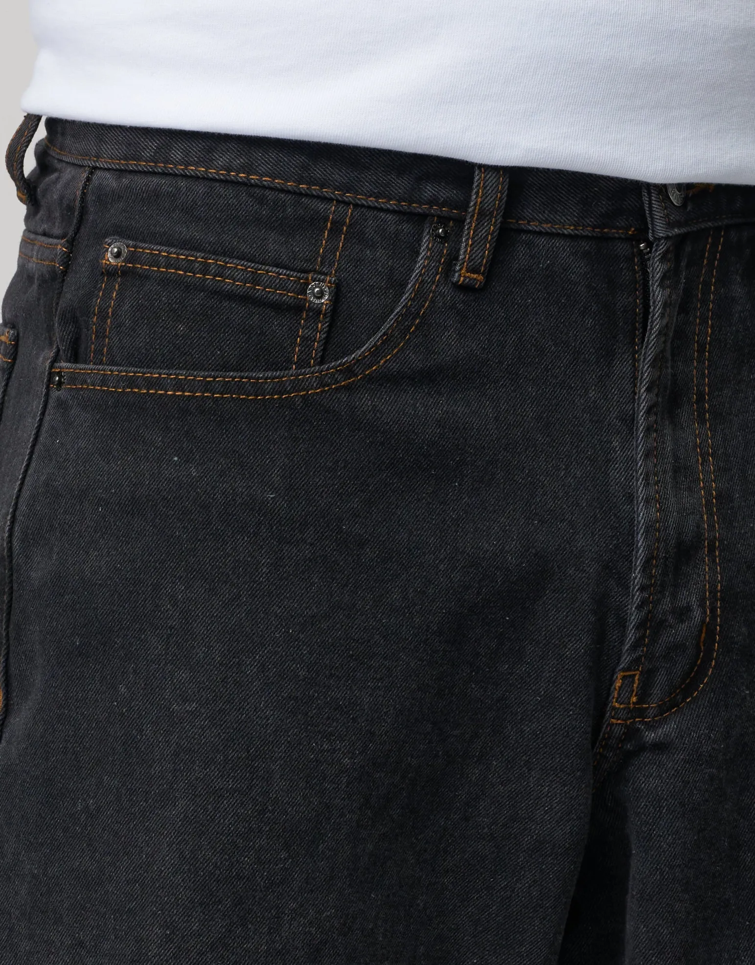 Baggy Fit Jorts in Acid Black