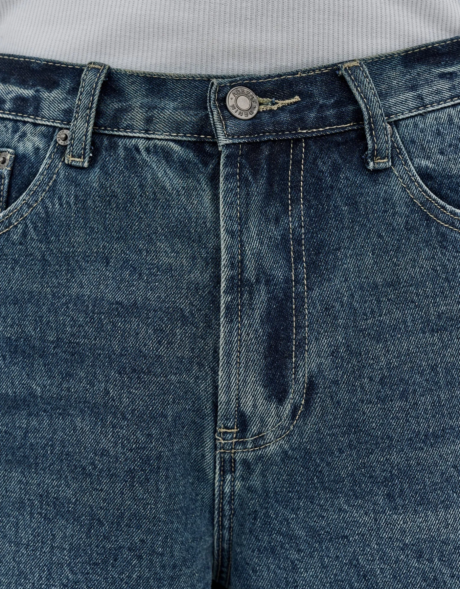 Baggy Fit Jorts in Acid Black