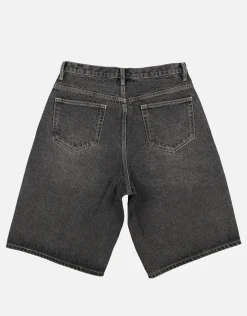 Baggy Fit Jorts in Acid Black