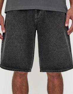 Baggy Fit Jorts in Acid Black