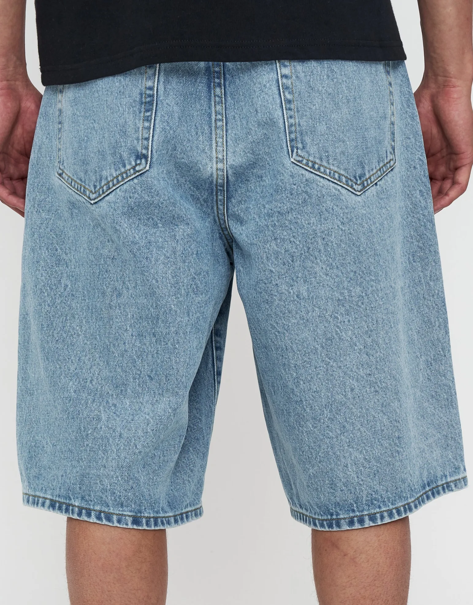 Baggy Fit Jorts in Acid Black