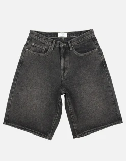 Baggy Fit Jorts in Acid Black