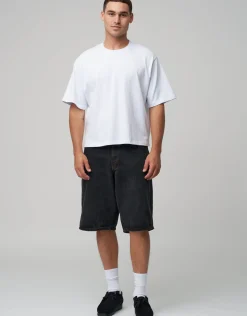 Baggy Fit Jorts in Diesel Washed