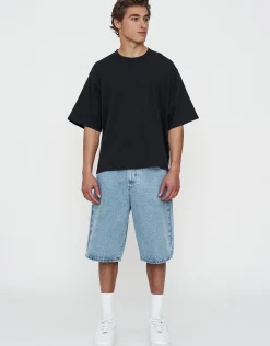 Baggy Fit Jorts in Stone Black
