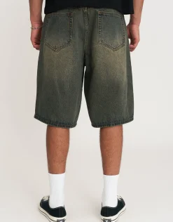Baggy Fit Jorts in Stone Black