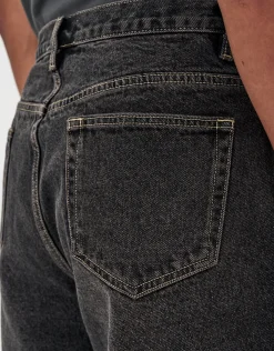 Baggy Fit Jorts in Stone Black