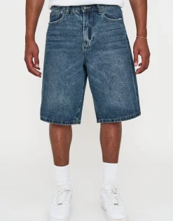 Baggy Fit Jorts in Stone Black