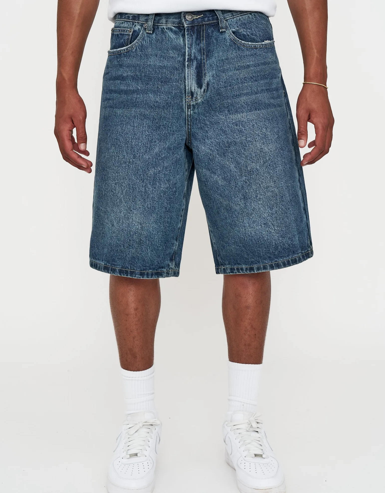 Baggy Fit Jorts in Stone Black