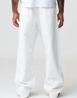 Baggy Fit Pleated Pants in White