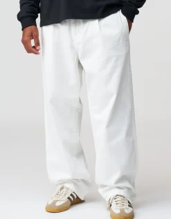 Baggy Fit Pleated Pants in White