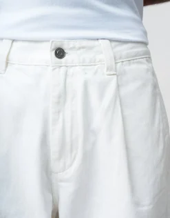 Baggy Fit Pleated Pants in White
