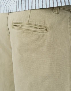 Baggy Fit Twill Pleated Shorts in Tan