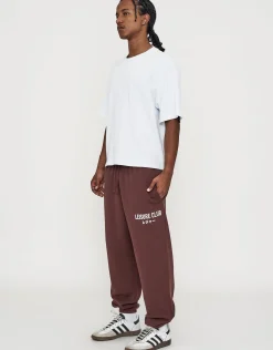 Baggy Leisure Club Cuffed Track Pants in Washed Black