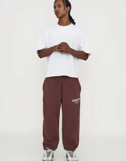 Baggy Leisure Club Cuffed Track Pants in Black