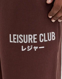 Baggy Leisure Club Cuffed Track Pants in Black