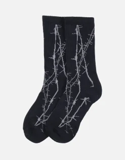 Barbed Wire Crew Socks in White