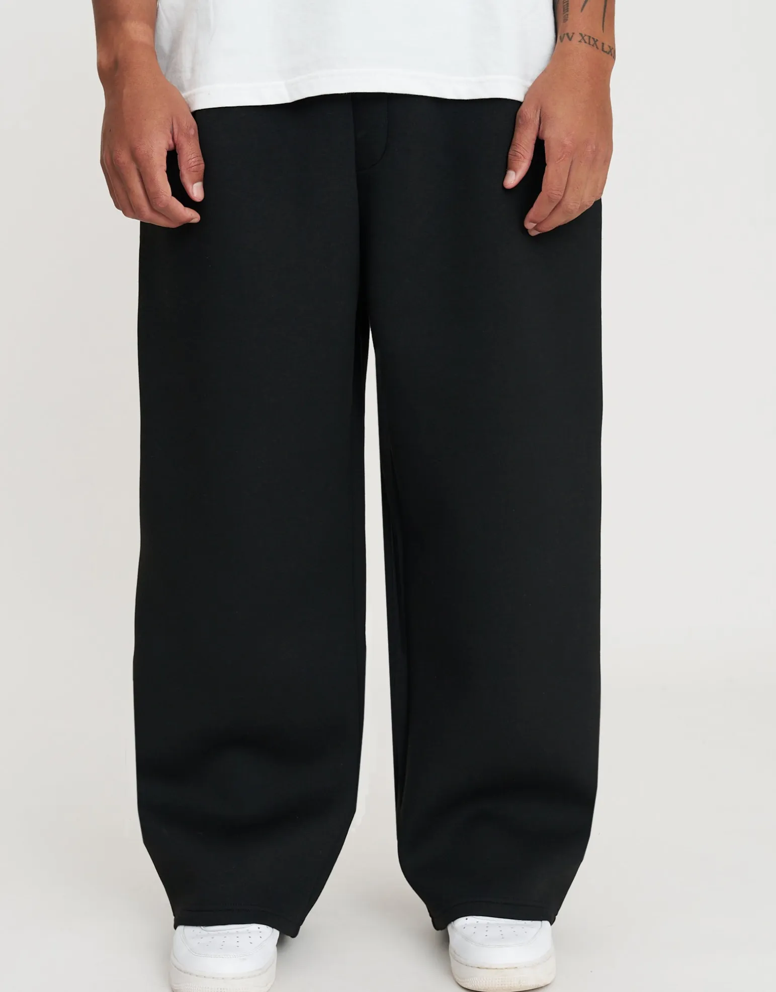Barrel Fit Scuba Deboss Track Pants in Grey Marle