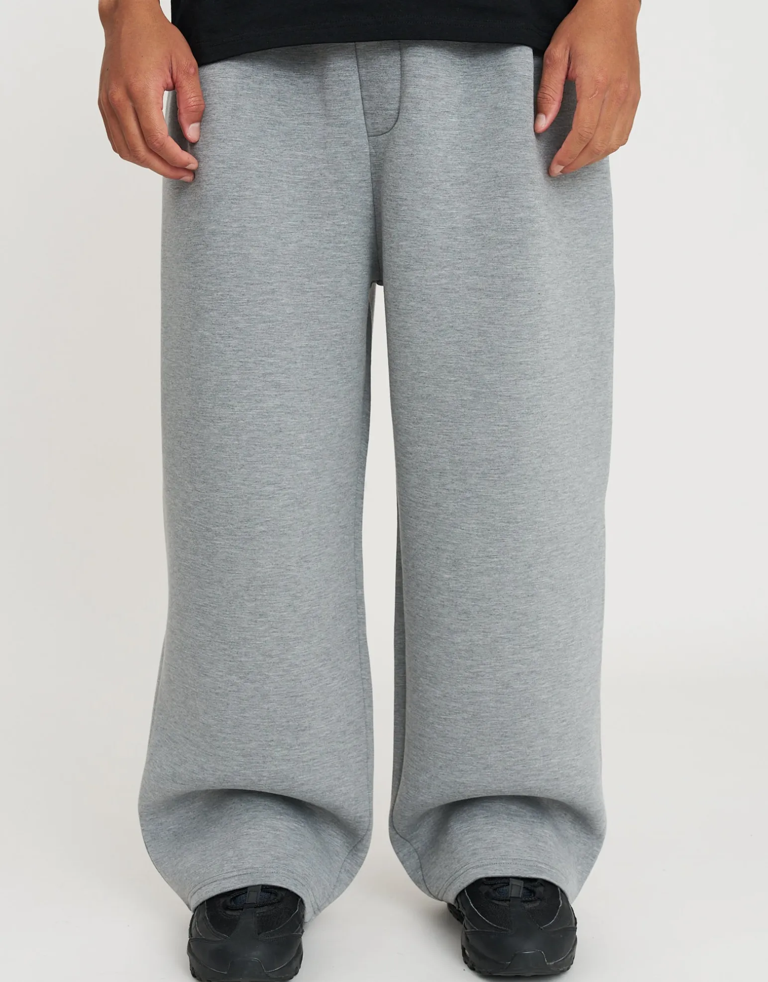Barrel Fit Scuba Deboss Track Pants in Grey Marle