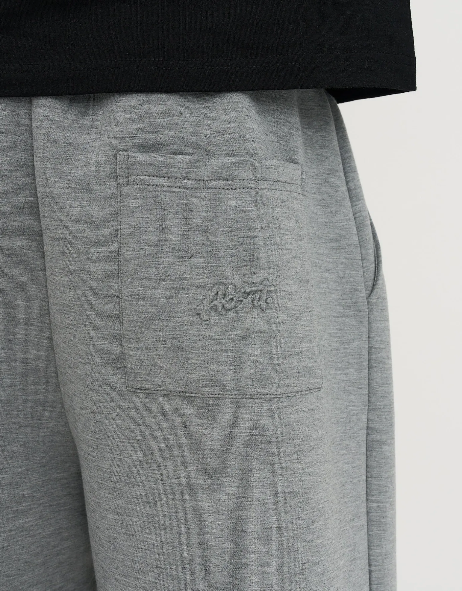Barrel Fit Scuba Deboss Track Pants in Grey Marle