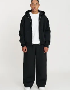 Barrel Fit Scuba Deboss Track Pants in Grey Marle