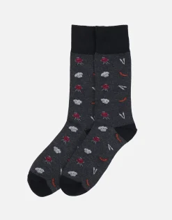 BBQ Dress Socks in Black