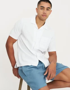 Bedford Linen Relaxed Fit Short Sleeve Shirt in Khaki