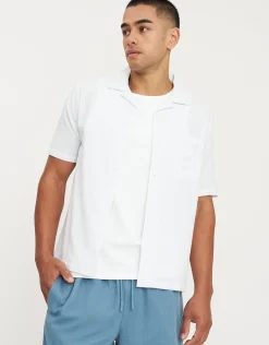 Bedford Linen Relaxed Fit Short Sleeve Shirt in Khaki