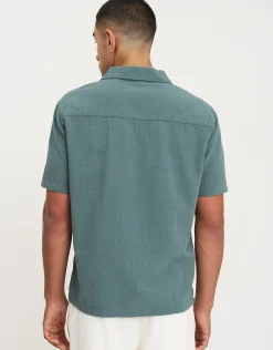 Bedford Linen Relaxed Fit Short Sleeve Shirt in White