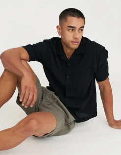 Bedford Linen Relaxed Fit Short Sleeve Shirt in White