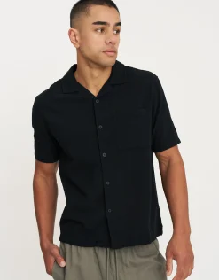 Bedford Linen Relaxed Fit Short Sleeve Shirt in White