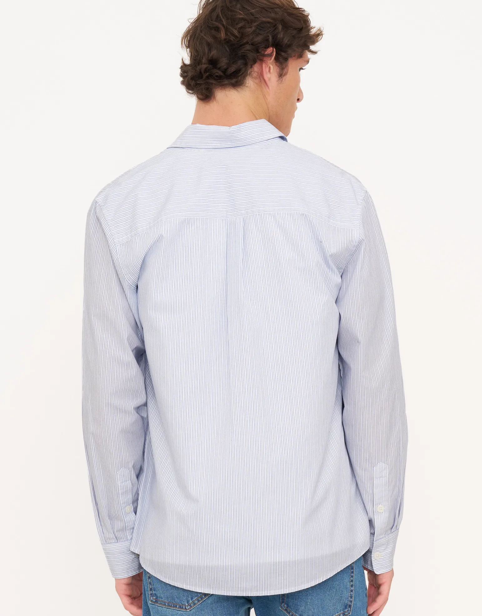Belmont Stripe Long Sleeve Shirt in White