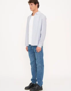 Belmont Stripe Long Sleeve Shirt in White