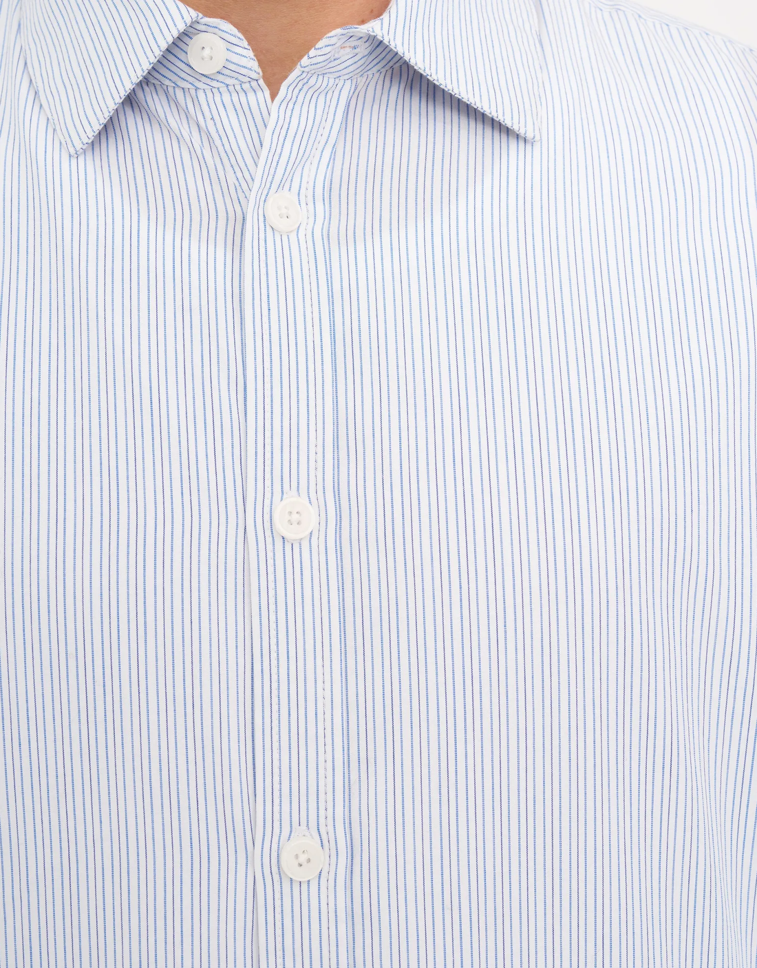 Belmont Stripe Long Sleeve Shirt in White