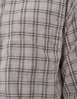 Berkley Cropped Check Short Sleeve Shirt in Grey