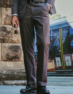 Bexley Slim Fit Suit Trousers in Chocolate