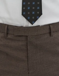 Bexley Slim Fit Suit Trousers in Chocolate