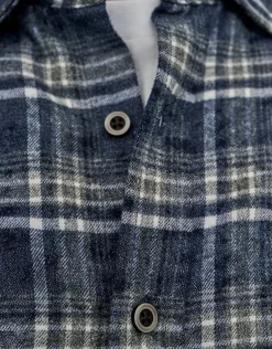 Blast Check Long Sleeve Shirt in Blue