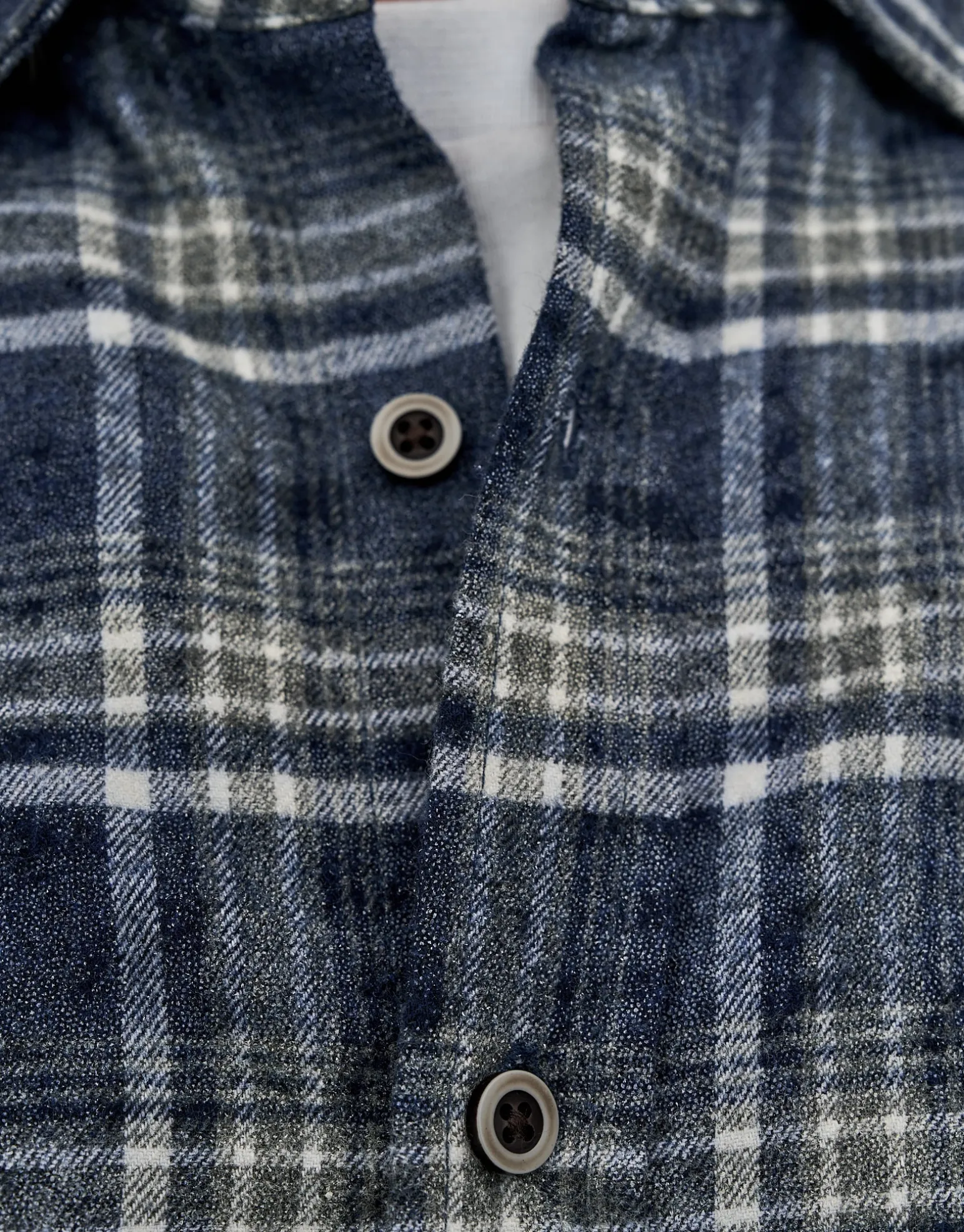 Blast Check Long Sleeve Shirt in Blue