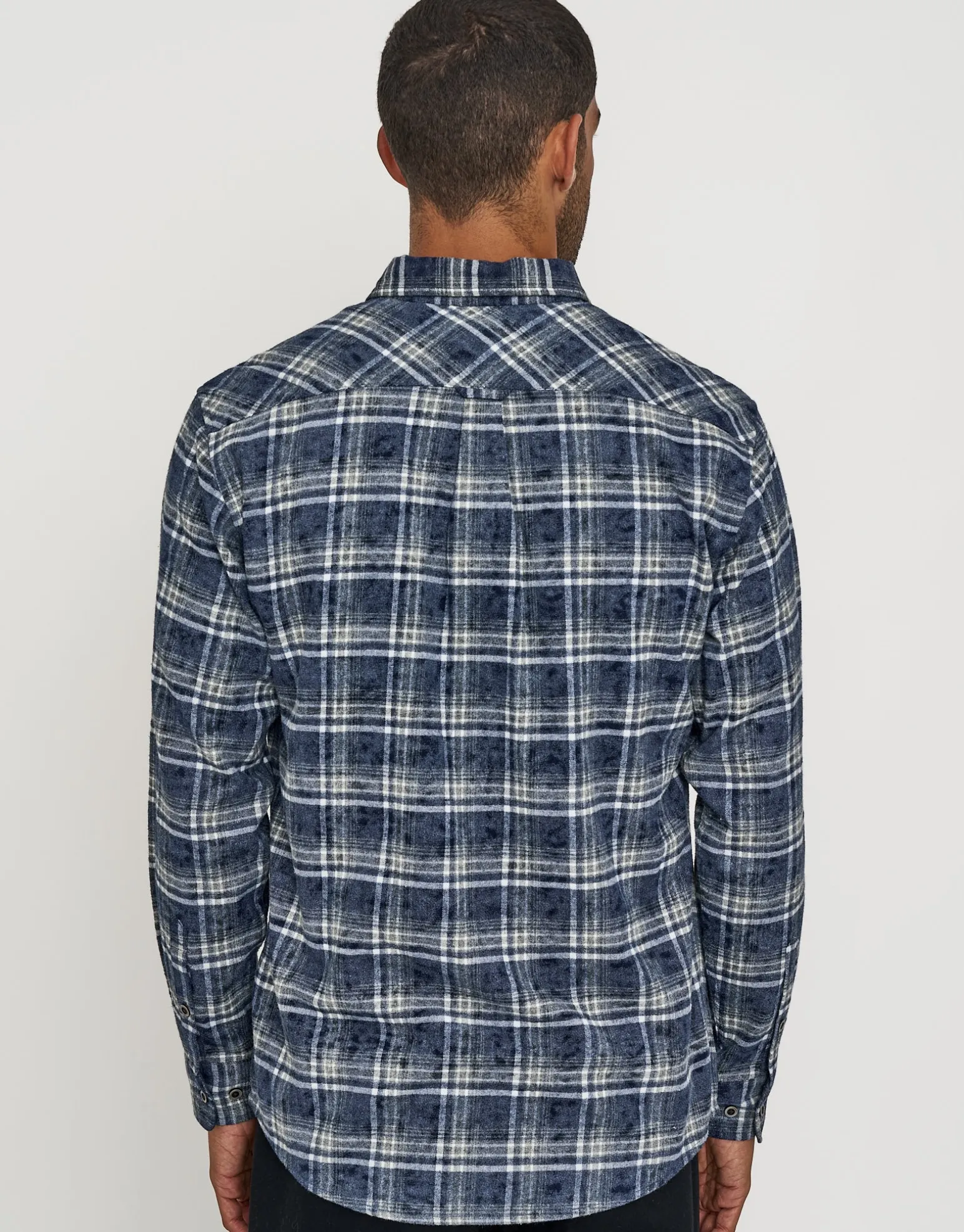 Blast Check Long Sleeve Shirt in Blue