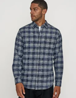 Blast Check Long Sleeve Shirt in Blue