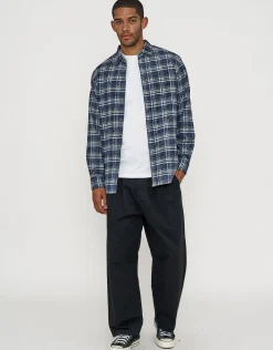 Blast Check Long Sleeve Shirt in Blue
