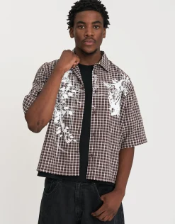 Brambles Printed Short Sleeve Shirt in Brown
